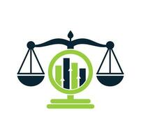 Logo-Vektorvorlage für Gerechtigkeitsfinanzen. kreative Anwaltskanzlei mit Grafik-Logo-Design-Konzept. vektor