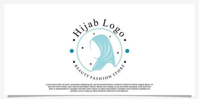 Hijab-Stil-Logo-Design-Vorlage mit einzigartigem Konzept-Premium-Vektor vektor