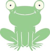 Cartoon-Frosch im flachen Farbstil vektor