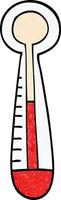 tecknad serie klotter varm termometer vektor