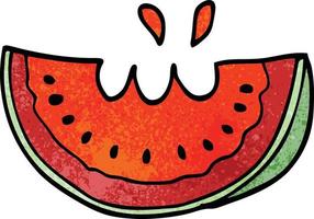 tecknad doodle vattenmelon vektor
