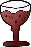 tecknad doodle glas rött vin vektor