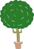 Cartoon-Baum im flachen Farbstil vektor