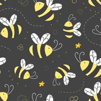 bin och blommor mönster vektor