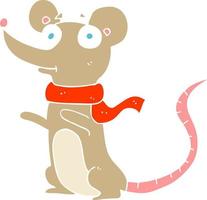 platt färg illustration av en tecknad mus vektor