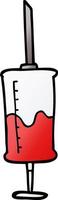 Cartoon-Doodle-Spritze mit Blut vektor