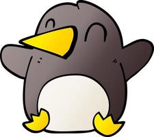 Cartoon-Doodle tanzender Pinguin vektor