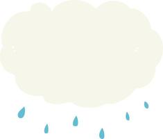 platt Färg stil tecknad serie regn moln vektor