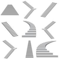 uppsättning trappor på vitt vektor