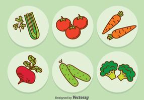 Gemüse Cartoon Icons Vektor
