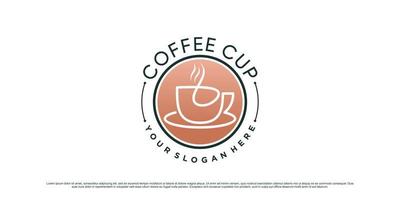 kaffee-logo-design-vorlage mit tassensymbol und kreativem elementkonzept vektor