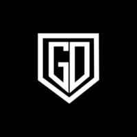 gd-Buchstaben-Logo-Design mit schwarzem Hintergrund in Illustrator. Vektorlogo, Kalligrafie-Designs für Logo, Poster, Einladung usw. vektor