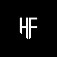 hf-Buchstaben-Logo-Design mit schwarzem Hintergrund im Illustrator. Vektorlogo, Kalligrafie-Designs für Logo, Poster, Einladung usw vektor