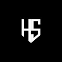 hs-Buchstaben-Logo-Design mit schwarzem Hintergrund im Illustrator. Vektorlogo, Kalligrafie-Designs für Logo, Poster, Einladung usw. vektor