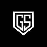 gs-Buchstaben-Logo-Design mit schwarzem Hintergrund im Illustrator. Vektorlogo, Kalligrafie-Designs für Logo, Poster, Einladung usw. vektor