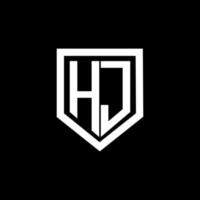 hj-Buchstaben-Logo-Design mit schwarzem Hintergrund im Illustrator. Vektorlogo, Kalligrafie-Designs für Logo, Poster, Einladung usw. vektor
