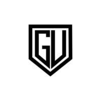 gu-Buchstaben-Logo-Design mit weißem Hintergrund in Illustrator. Vektorlogo, Kalligrafie-Designs für Logo, Poster, Einladung usw. vektor