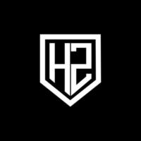 hz brev logotyp design med svart bakgrund i illustratör. vektor logotyp, kalligrafi mönster för logotyp, affisch, inbjudan, etc.