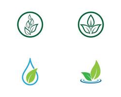 Ökologie grünes Blatt Logo gesetzt vektor