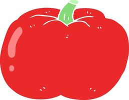 Flache Farbdarstellung einer Cartoon-Tomate vektor