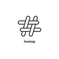 vektor tecken av hastag symbol är isolerat på en vit bakgrund. ikon Färg redigerbar.