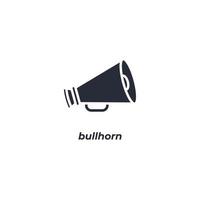 vektor tecken på bullhorn symbol är isolerad på en vit bakgrund. ikon färg redigerbar.