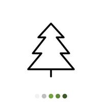 Kiefer oder Weihnachtsbaum Gliederungssymbol, Vektor. vektor