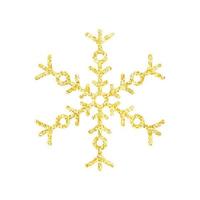 Goldglitter Textur Schneeflocke auf weißem Hintergrund für Christbaumschmuck, Vektor, Illustration. vektor