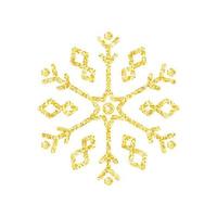 guld glitter textur snöflinga på vit bakgrund för jul träd dekoration, vektor, illustration. vektor