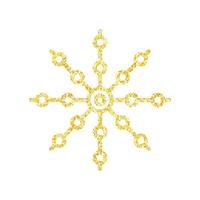 Goldglitter Textur Schneeflocke auf weißem Hintergrund für Christbaumschmuck, Vektor, Illustration. vektor