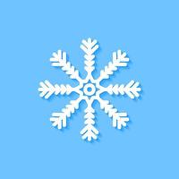 weiße Schneeflocke-Symbol auf blauem Hintergrund, Vektor. vektor
