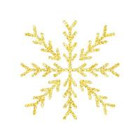 Goldglitter Textur Schneeflocke auf weißem Hintergrund für Christbaumschmuck, Vektor, Illustration. vektor