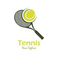 Tennis-Logo mit Schläger- und Slogan-Vorlage vektor