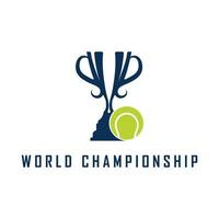 Tennis-Logo mit Schläger- und Slogan-Vorlage vektor