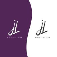 jl Anfangshandschrift oder handschriftliches Logo zur Identität. Logo mit Unterschrift und handgezeichnetem Stil. vektor