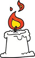 Cartoon-Doodle-Kerze brennt vektor