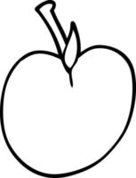 linje teckning tecknad serie av ett äpple vektor