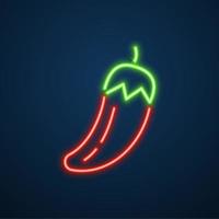 Chili-Gemüse-Symbol Leuchtreklame-Vektor vektor