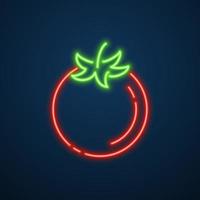 tomat vegetabiliska ikon neon tecken vektor