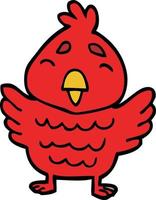 tecknad serie klotter röd fågel vektor