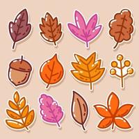 Herbst-Blumen-Sticker-Pack vektor