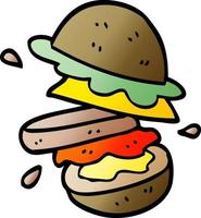 Cartoon-Doodle eines Burgers vektor