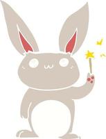niedliches Cartoon-Kaninchen im flachen Farbstil vektor
