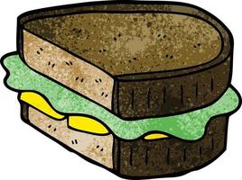 Cartoon-Doodle geladenes Sandwich vektor