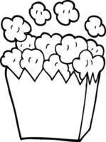 Strichzeichnung Cartoon Popcorn vektor