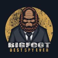 bigfoot trägt anzug kleid vektorillustration vektor