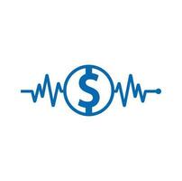 Finanzpuls-Logo entwirft Konzept. Logo-Designs finanzieren. Vorlage für das Gesundheitslogo vektor