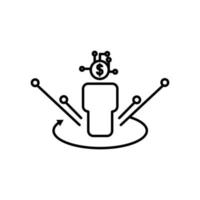 Menschen Symbol Leitung Abbildung mit Dollar. Symbol im Zusammenhang mit Fintech. Liniensymbolstil. einfaches Design editierbar vektor