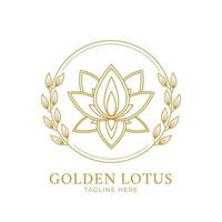 gyllene lotus logotyp design för tatuering företags- eller företag vektor