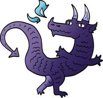 tecknad doodle magisk drake vektor